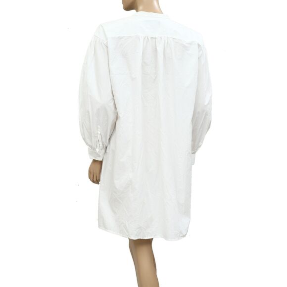 Nili Lotan Najam Short Shirt Mini Dress Long Puff Sleeve Cotton S New 283785 - Picture 6 of 8